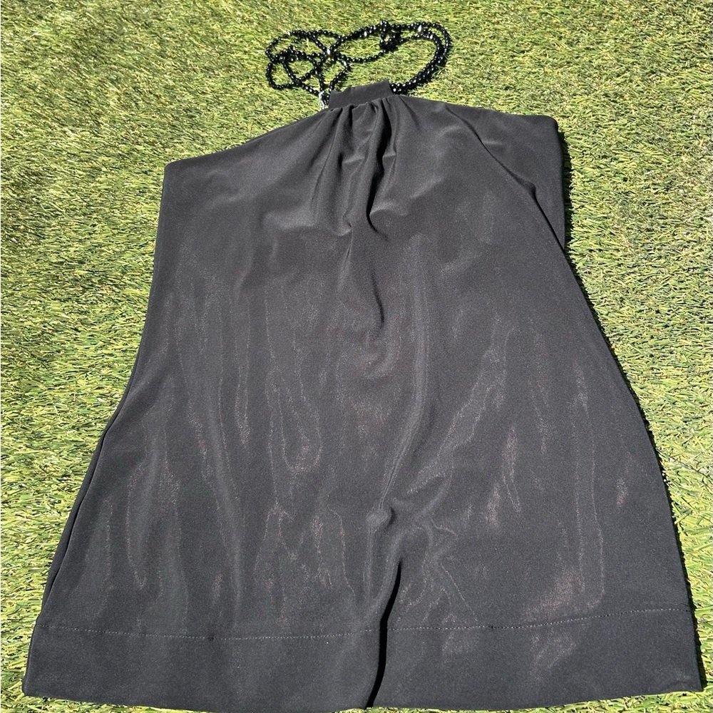 Elegant Black Halter Dress